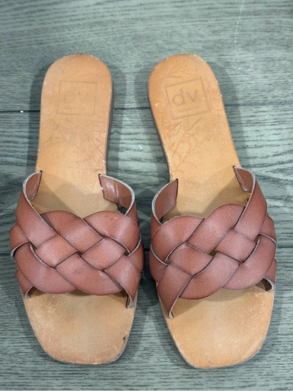 DV by Dolce Vita Tan Braided Slide Sandals